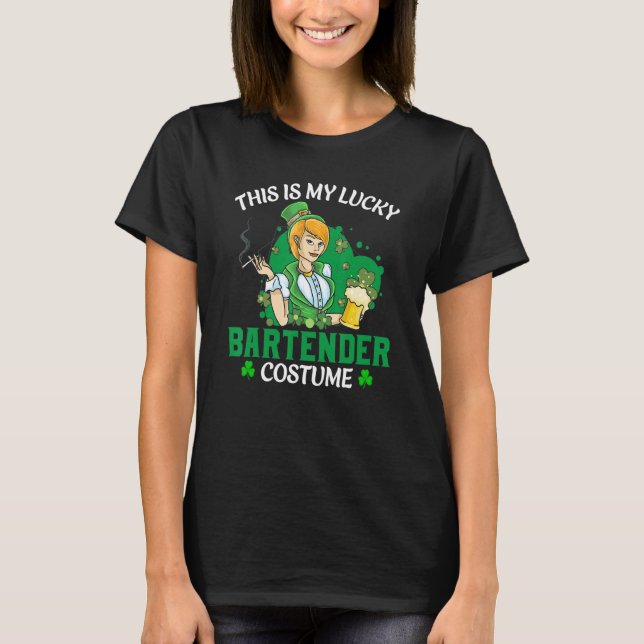 Camiseta Funny St. Patrick's Day This Is My Lucky Bartender (Frente)