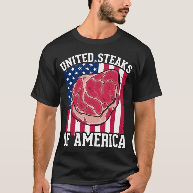 Camiseta Funny Steaks Lover American Meat Butcher Humor (Frente)