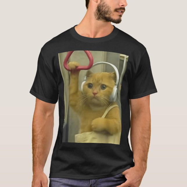 Camiseta Funny Subway Cat Meme Stud Brainrot Cats Humor Kit (Frente)