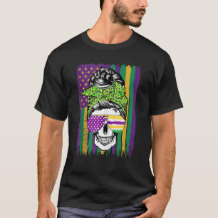 Camiseta Funny Sugar Skull Mardi Gras Party 2023 Costume