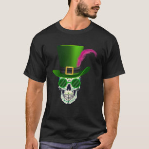 Camiseta Funny Sugar Skull Saint Patricks Dia do Morto Pull