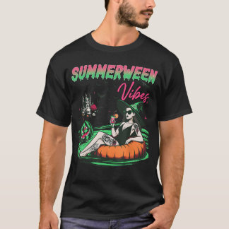 Camiseta Funny Summerween Vibes Pumpkin Spooky Vacation Sum