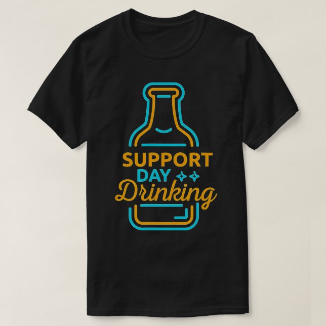 Camiseta Funny Support Day Drinking Sunday Funday Gift for  (Frente do Design)