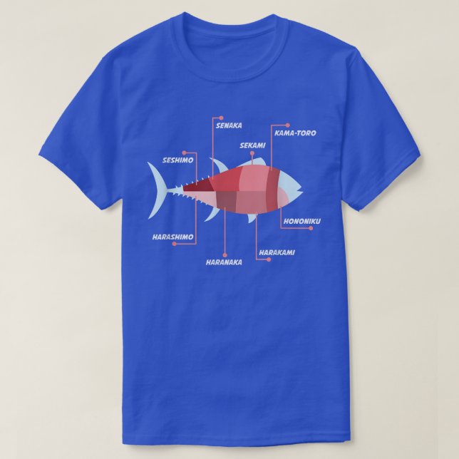 Camiseta FUNNY SUSHI  Japanese Fish Anatomy Food Gift  (Frente do Design)