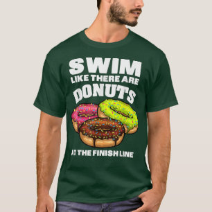 Camiseta Funny Swimming Donut Design Men Women Swimmer Spor