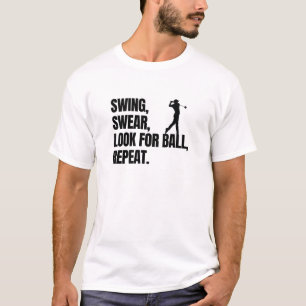 Camiseta Funny Swing Swear Procure Repetição Da Bola