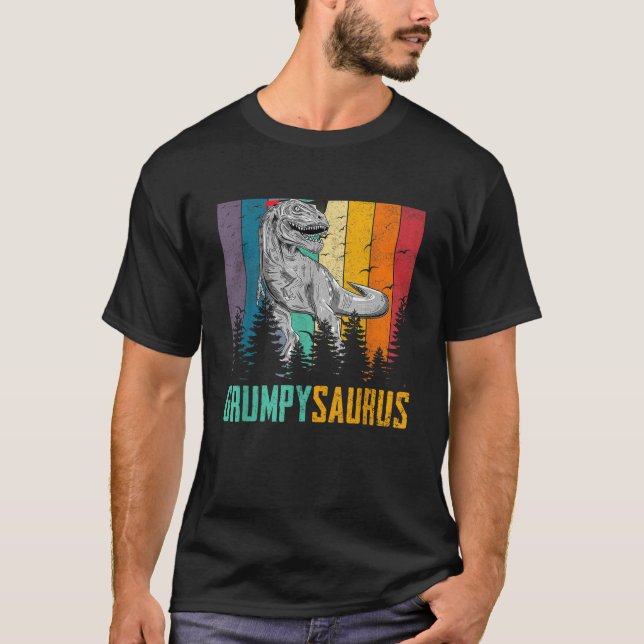 Camiseta Funny T Rex Dinosaur Grumpy Surus Familiares Pais (Frente)
