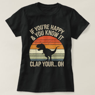 Camiseta Funny T-Rex Dinosaur Meme Retro Sunset Art