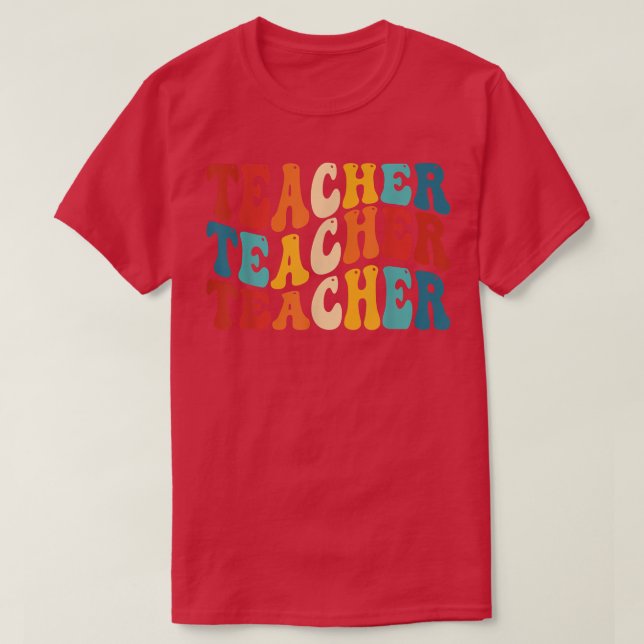 Camiseta Funny Teacher classroom For Learning Retro Teacher (Frente do Design)
