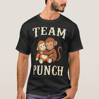 Camiseta Funny Team Punch Cute Monkey Hugging Meme T-Shirt