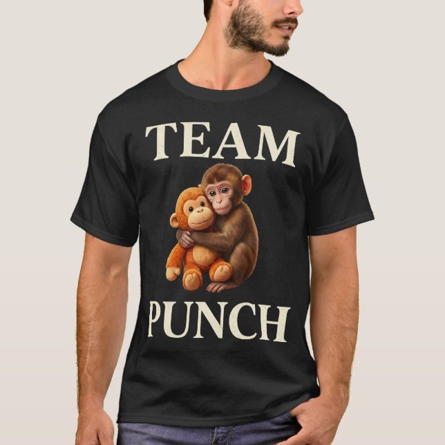 Camiseta Funny Team Punch Cute Monkey Sarcastic Meme (Frente)