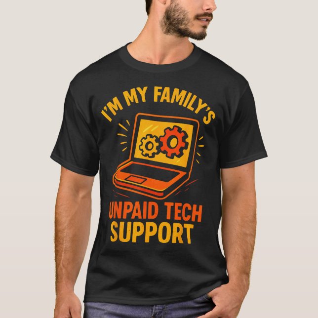 Camiseta Funny Tech Guy Suprt Computer Geek Nerd Engineer G (Frente)
