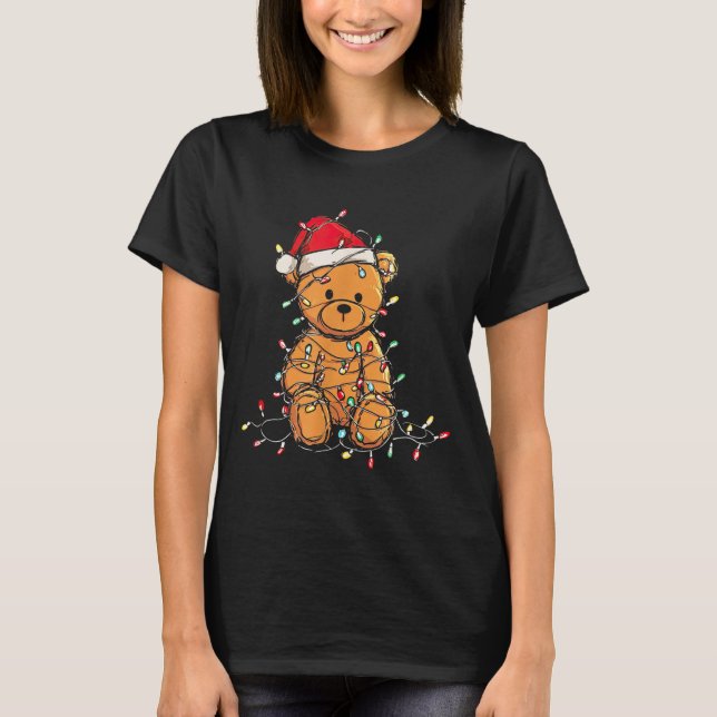 Camiseta Funny Teddy Bear Christmas Graphics Lights Lover  (Frente)