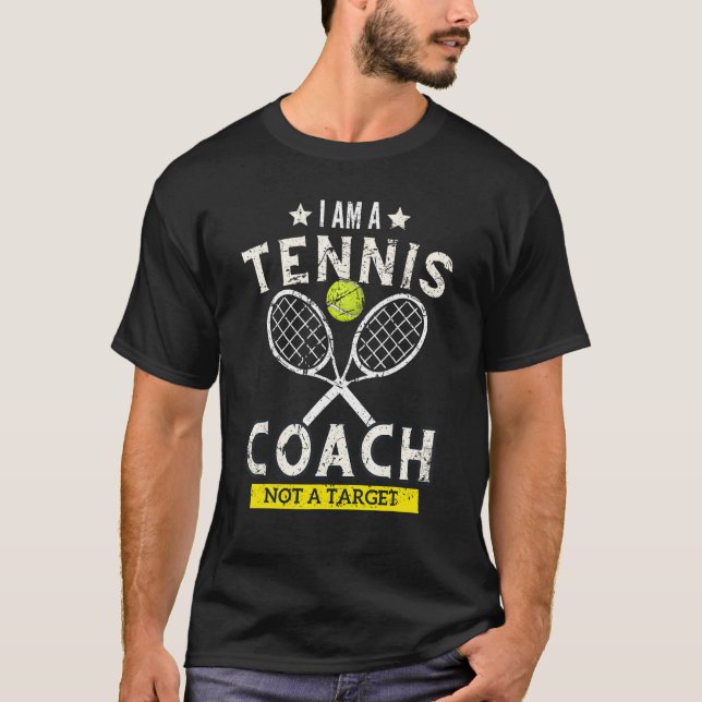 Camiseta Funny Tennis Coach Gift Not A Target Trainer Vinta (Frente)