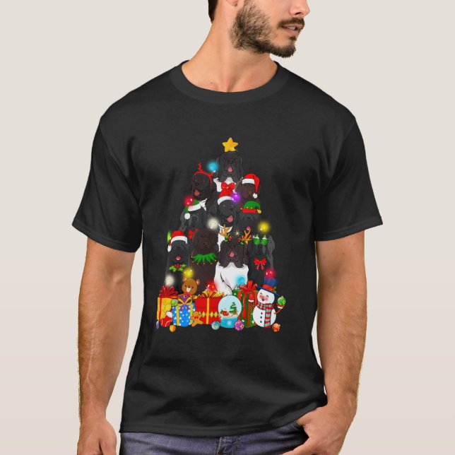 Camiseta Funny Terra Nova da Árvore de Natal Luzes de Prese (Frente)