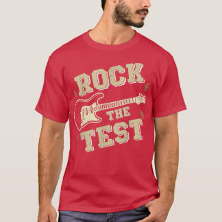 Camiseta Funny Test Day Rock the Test Guitar Rock Teacher T