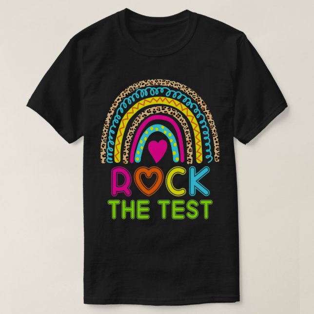 Camiseta Funny Test Day Rock the Test Rainbow  Testing Day  (Frente do Design)