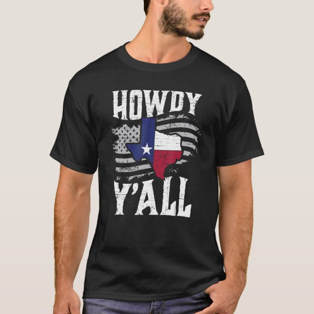 Camiseta Funny Texas Howdy Yu2019All Yall Sassy Texan South (Frente)