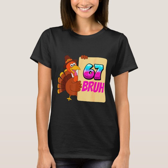 Camiseta Funny Thanksgiving 67 Baseball Drip Gobble Turkey  (Frente)