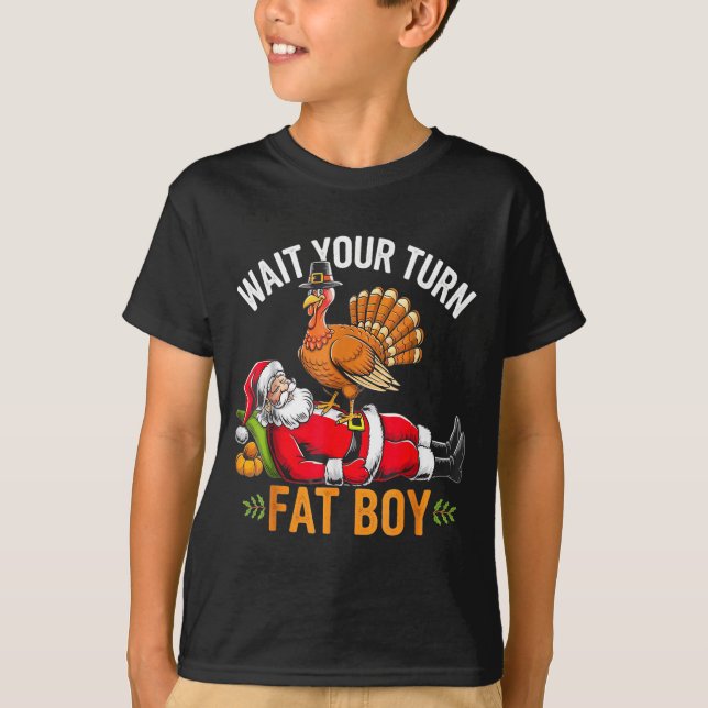 Camiseta Funny Thanksgiving Christmas Turkey Vs Santa For M (Frente)