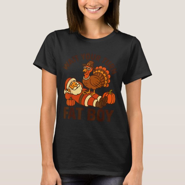 Camiseta Funny Thanksgiving Christmas Turkey Vs Santa For M (Frente)