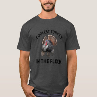 Camiseta funny thanksgiving coolest turkey in the flock gif