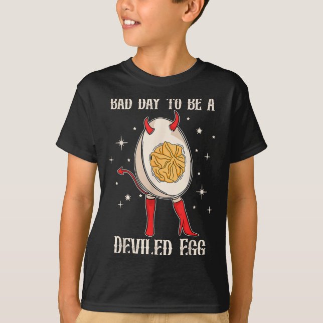 Camiseta Funny Thanksgiving Dinner Bad Day To Be A Deviled  (Frente)