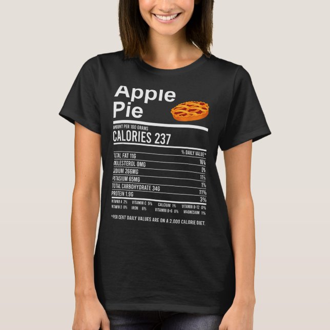 Camiseta Funny Thanksgiving Food Apparel, E Nutrition Facts (Frente)