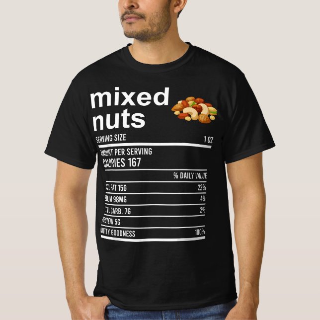 Camiseta Funny Thanksgiving Food Apparel, Mixed Nuts Nutrit (Frente)