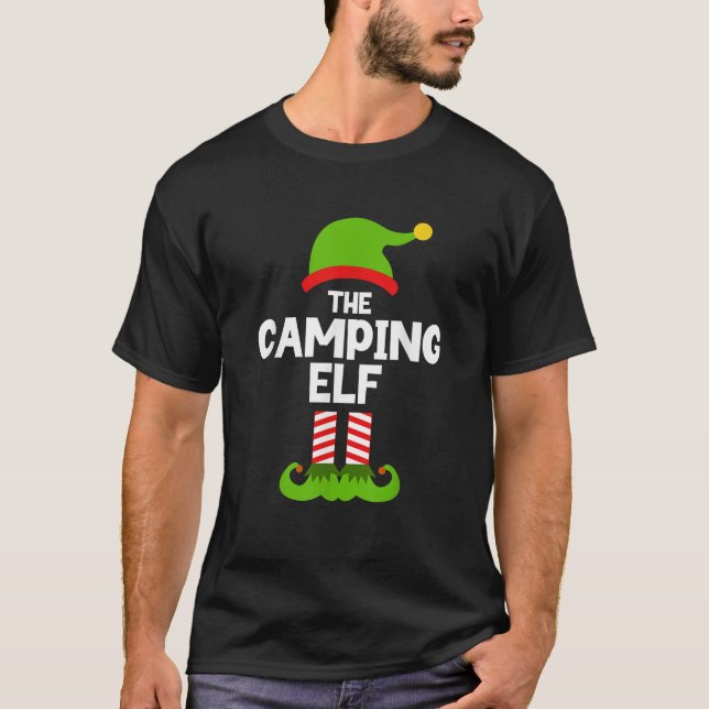 Camiseta Funny The Camping Elf Christmas Family Pajama Camp (Frente)