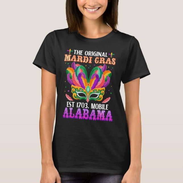 Camiseta Funny The Original Mardi Gras Mobile Alabama 1703 (Frente)