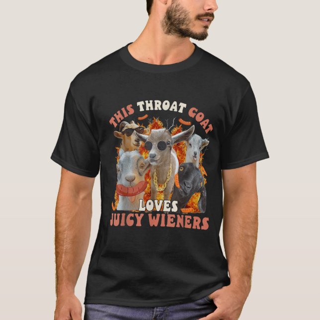 Camiseta Funny Throat Goat Swallows Juicy Business Card (Frente)