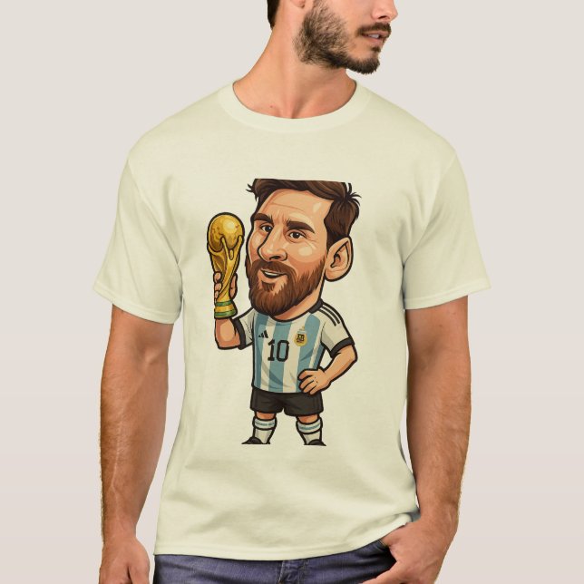 Camiseta  Funny Tiny Football Legend – Cartoon Soccer GOAT (Frente)