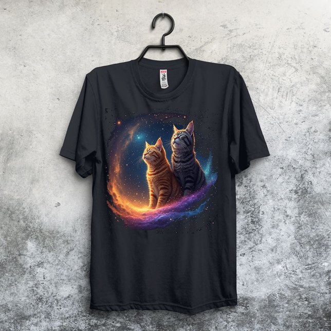 Camiseta Funny Titanic Cats in Space Galaxy Movie Parody  (Criador carregado)