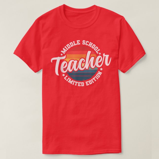 Camiseta Funny Title Profession Middle School Teacher  (Frente do Design)