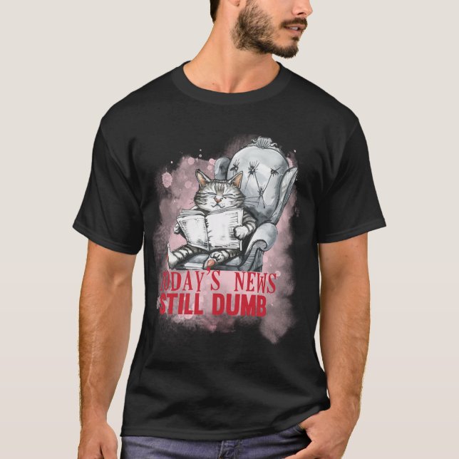 Camiseta Funny "Today's News Still Dumb" Grumpy Cat ✨🗞️😼 (Frente)
