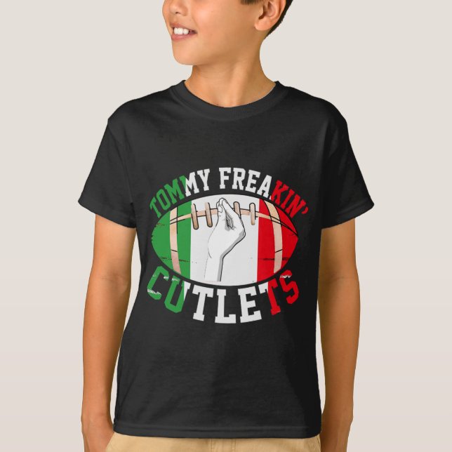 Camiseta Funny Tommy Freakin' Cutlets New Jersey Italy Flag (Frente)