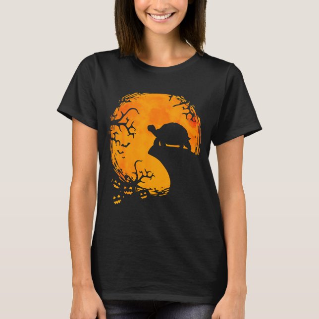 Camiseta Funny Tortoise Halloween Silhouette Soky Tortoise  (Frente)