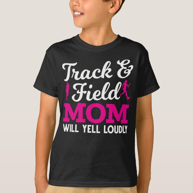 Camiseta Funny Track e Field Madri Correndo Crianças (Frente)