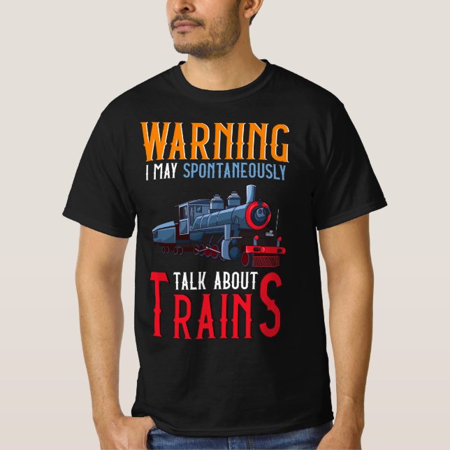 Camiseta Funny Train For Men Boys Locomotive Train Lover  (Frente)
