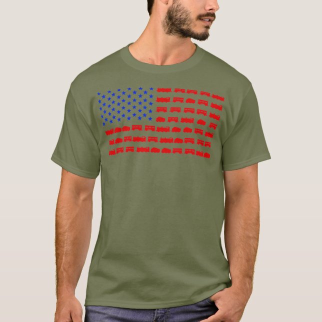 Camiseta Funny Train Lover Gift Legal American Flag Model (Frente)
