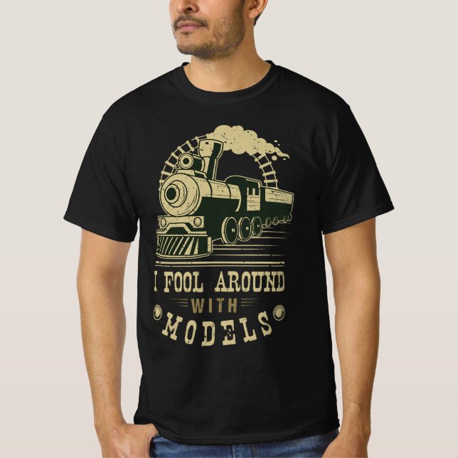 Camiseta Funny Train Model Railway Cool Trains Hobby Steam  (Frente)