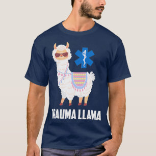 Camiseta Funny Trauma Llama Emt Er Enfermeira Primeira Resp