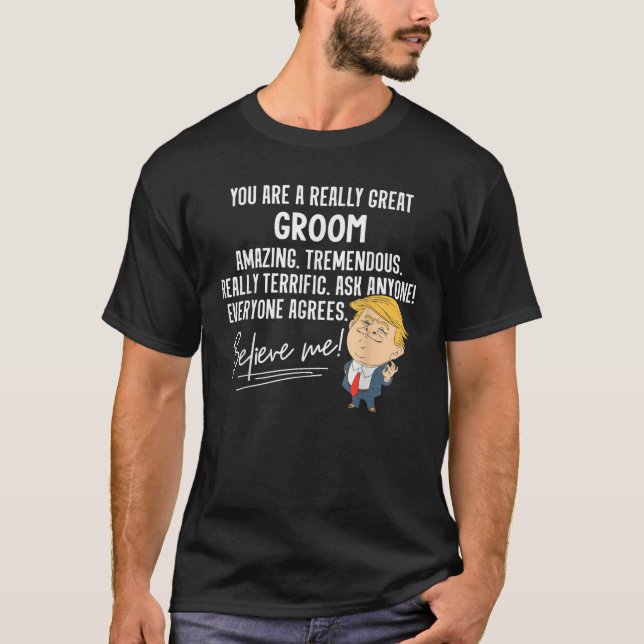 Camiseta Funny Trump 2020 Realmente Excelente Groom Gif (Frente)