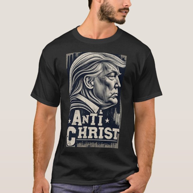 Camiseta Funny Trump Anti Cristo Jesus Christian Faith Tee (Frente)