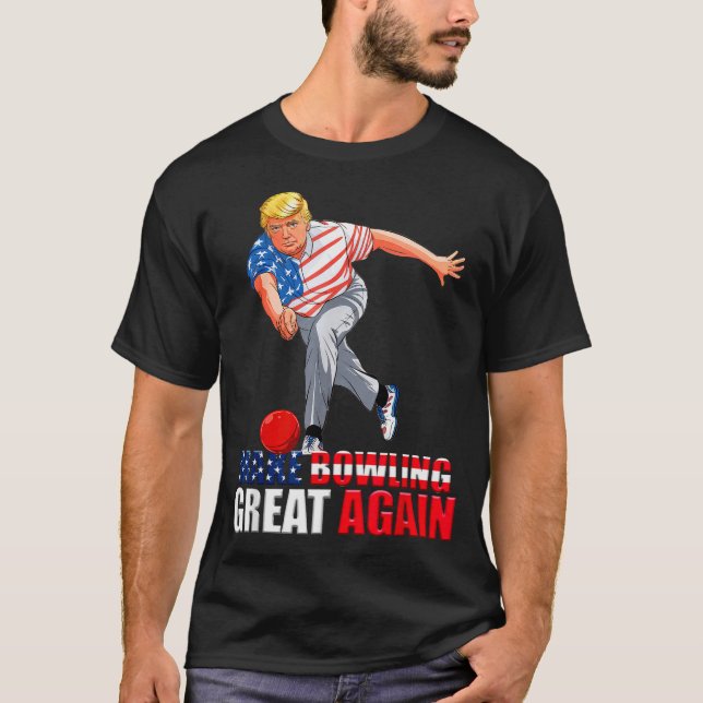 Camiseta Funny Trump Bowling Make Bowling Great Again  (Frente)
