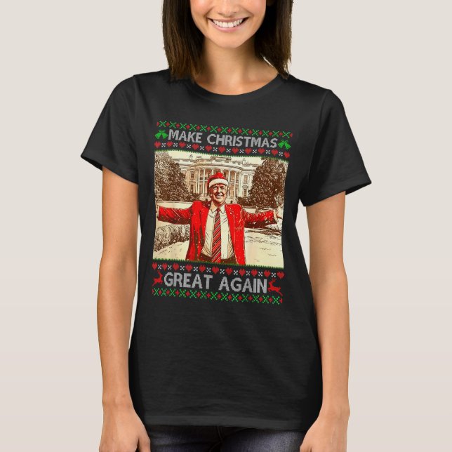 Camiseta Funny Trump Make Christmas Great Again Xmas Family (Frente)