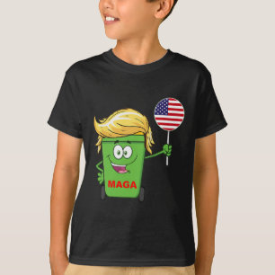 Camiseta Funny Trump Mega Cartoon Garbage Flag Americano