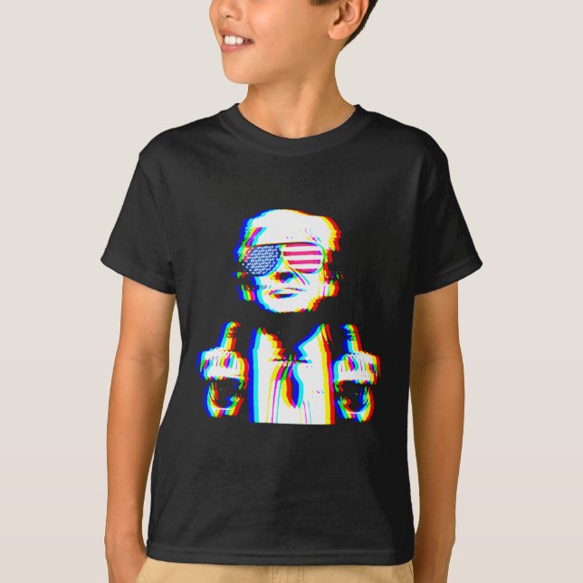 Camiseta Funny Trump Psychedelic Edm Trippy Vaporwave Techn (Frente)