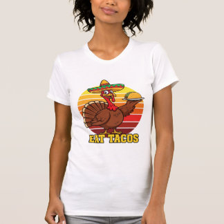 Camiseta Funny Turkey Eat Tacos Thanksgiving Shirt  Mexican